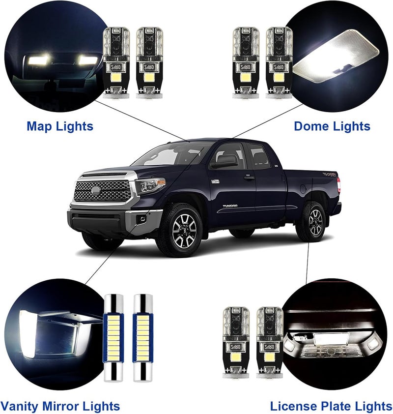 EASY EAGLE Super Bright LED Car Interior Lights, 6000k White Bulbs Kit for 2007-2019 2020 2021 Toyota Tundra with Install Tool（18 pcs） - Image 3